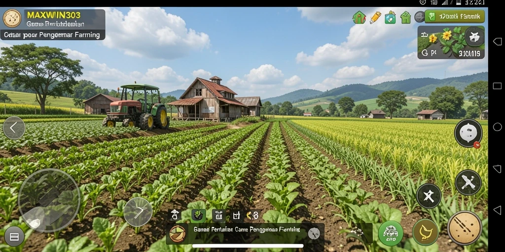 Tangkapan layar MAXWIN303 menampilkan gameplay pertanian yang seru dan interaktif.